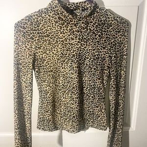Cheetah Long Sleeve Mock Neck
